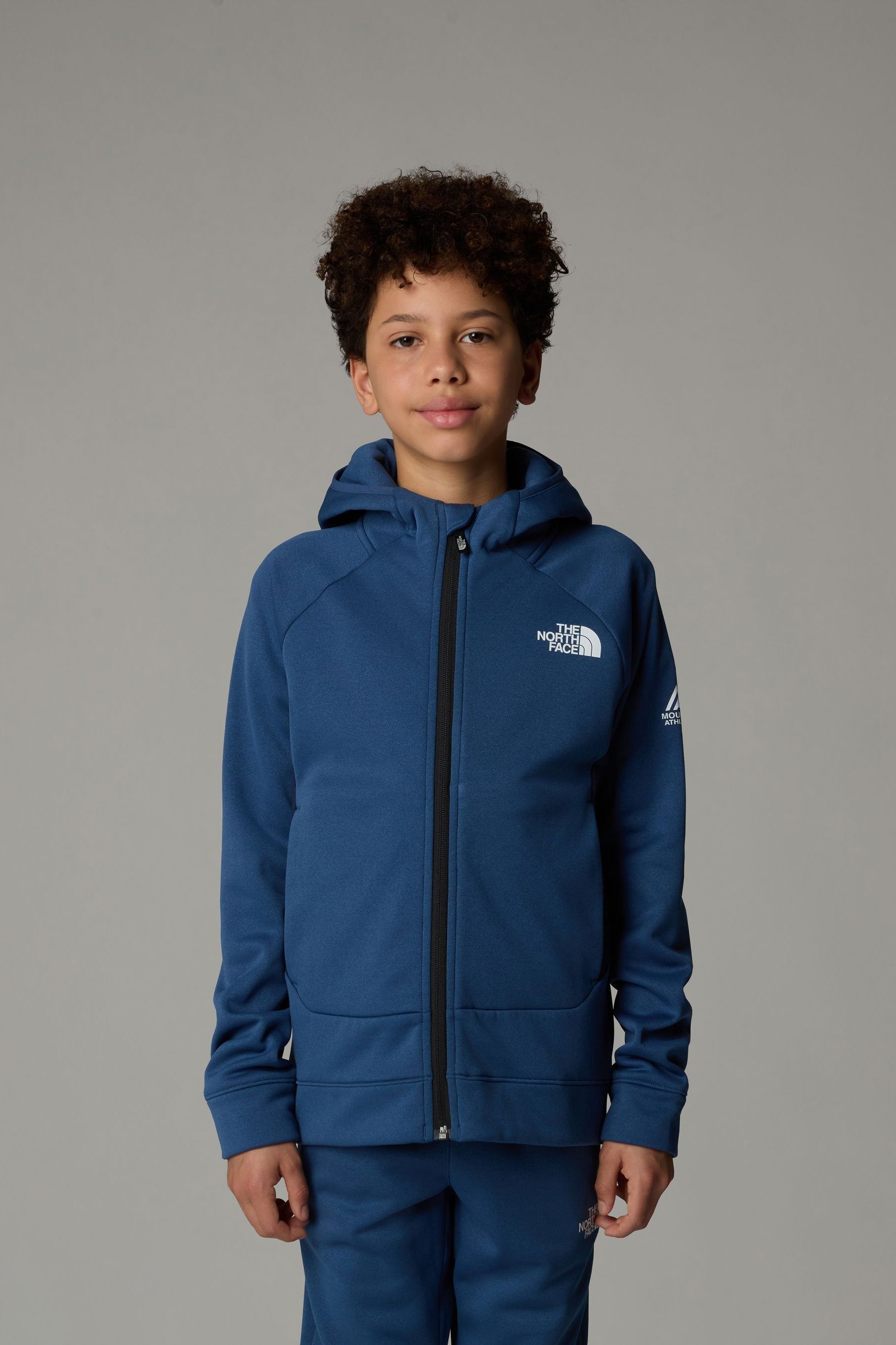 The North Face Blue Boys Mountain Athletics Full Zip Hoodie X Small