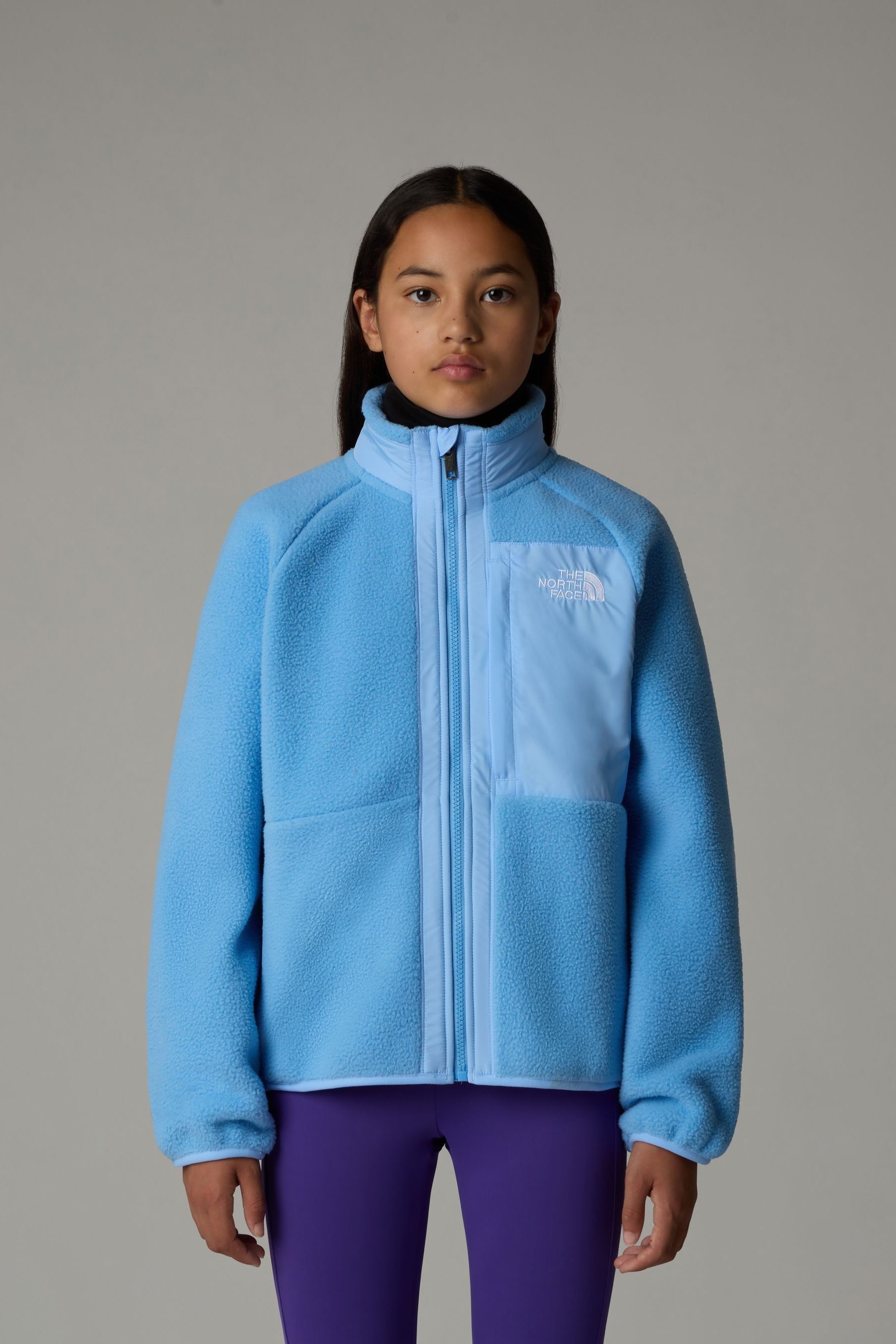 The North Face Blue Girls Yumiori Ful Zip Fleece Jacket