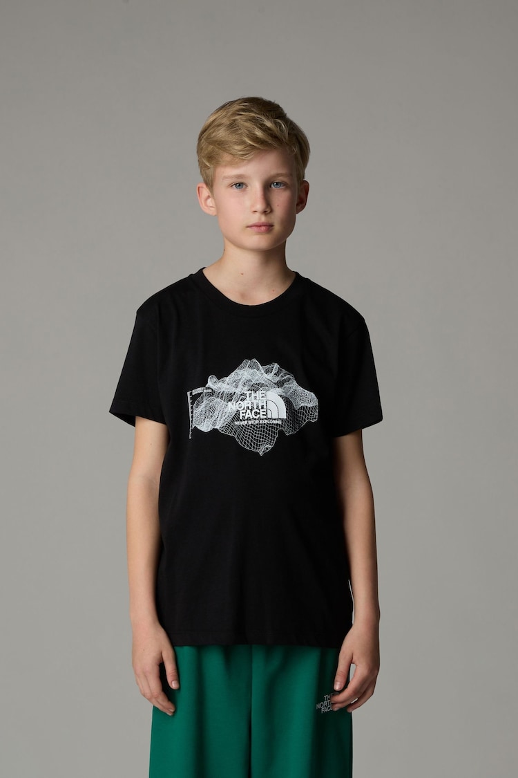 The North Face Black Boys Topographic T-Shirt - Image 1 of 3