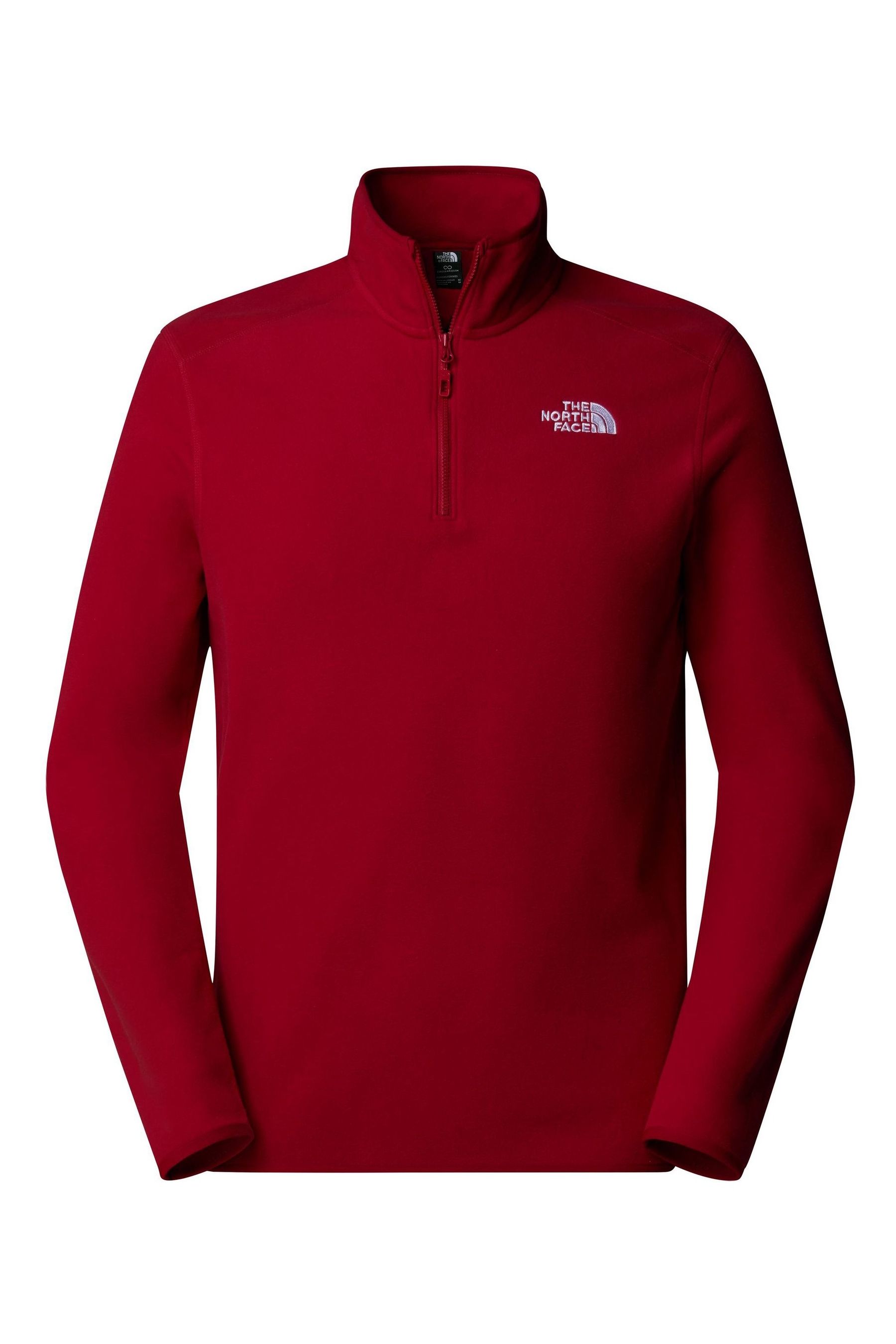 Buy The North Face Red Side Logo Mens Glacier Quarter Zip Fleece from Next United Arab Emirates