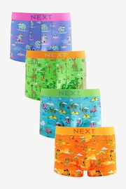 Blue/Green Animal Fun Pattern 4 pack Hipsters - Image 1 of 7