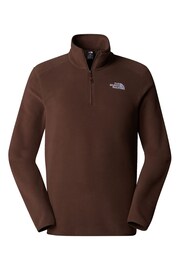 The North Face Brown Glacier 1/4 Zip Fleece - Image 1 of 2