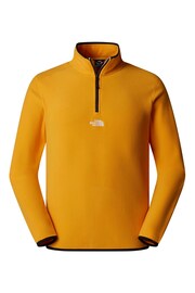 The North Face Yellow Mens Glacier 1/4 Zip Fleece - Image 1 of 1