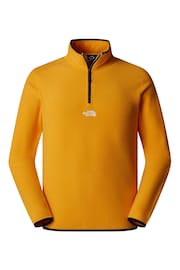 The North Face Yellow Central Logo Mens Glacier Quarter Zip Fleece - Image 4 of 5