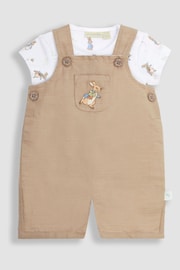 JoJo Maman Bébé Natural 2-Piece Peter Rabbit Dungarees & Body Set - Image 4 of 6