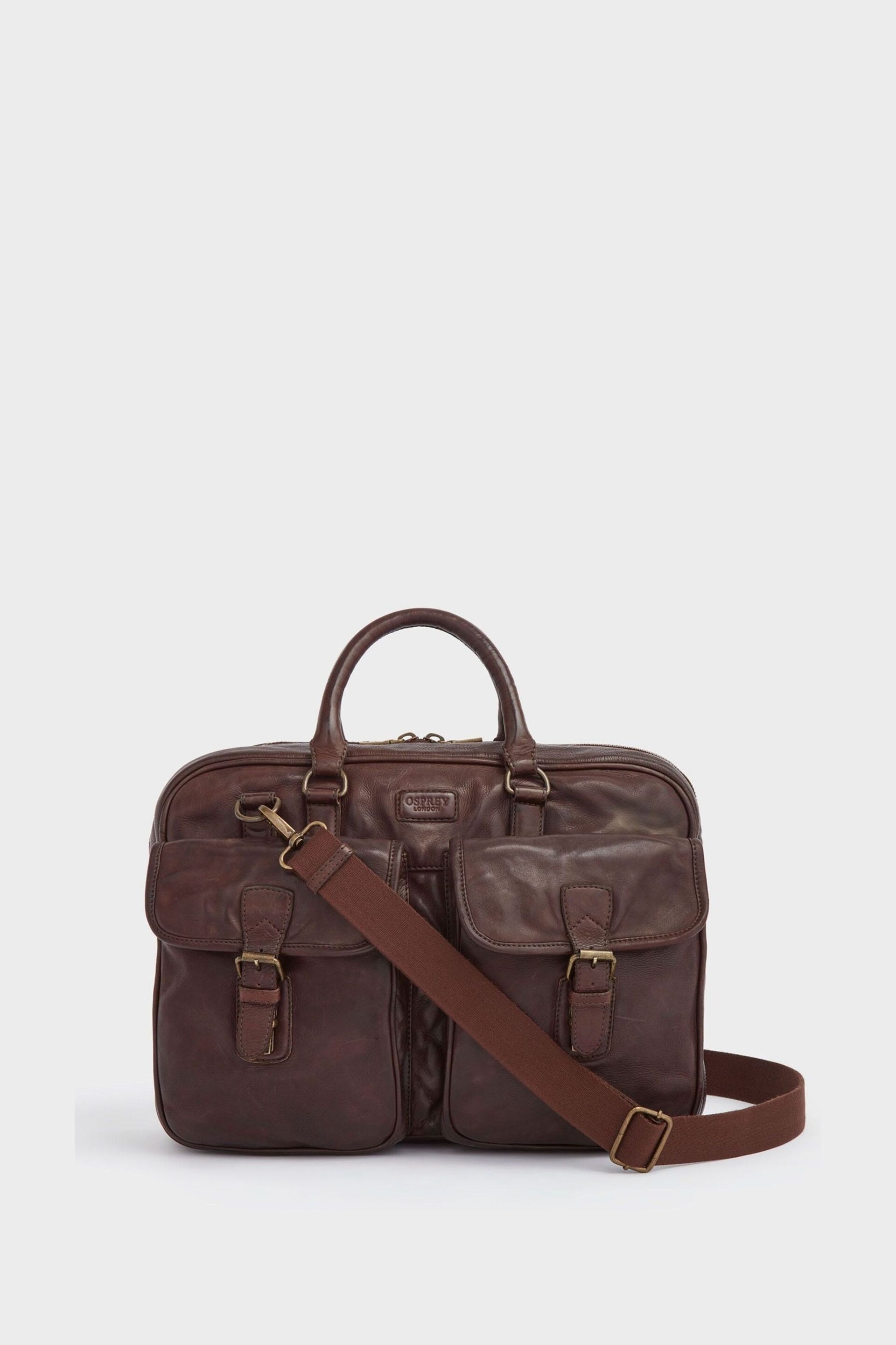 Osprey London Medium The Washed Leather Grip Brown Bag - Image 1 of 7