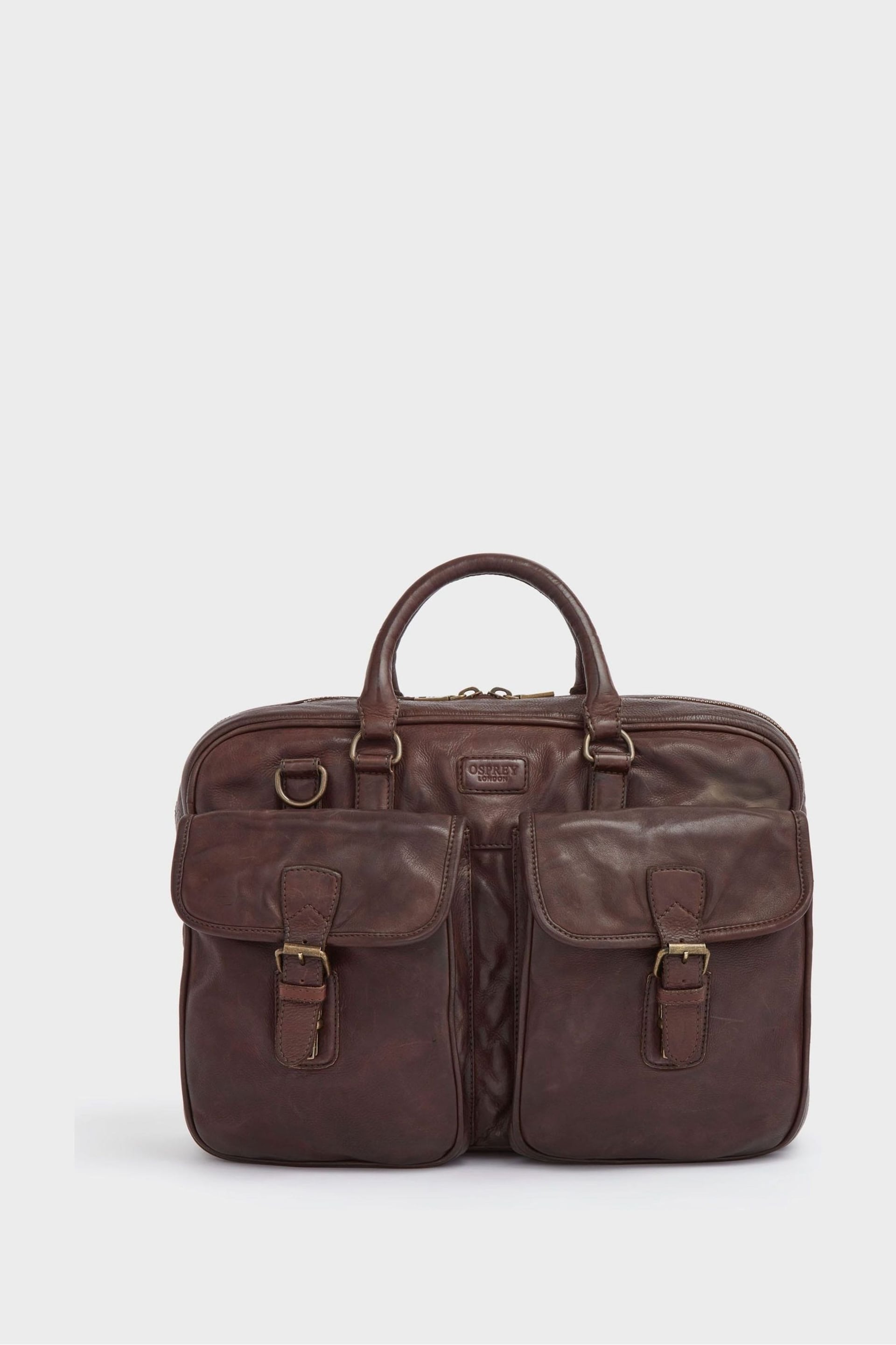 Osprey London Medium The Washed Leather Grip Brown Bag - Image 3 of 7