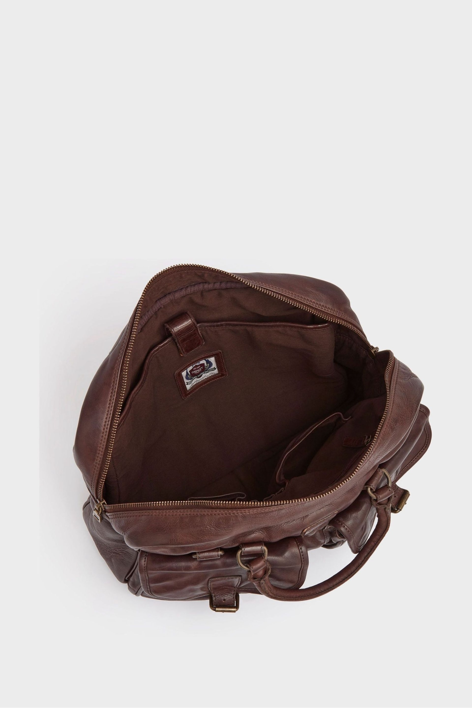 Osprey London Medium The Washed Leather Grip Brown Bag - Image 5 of 7