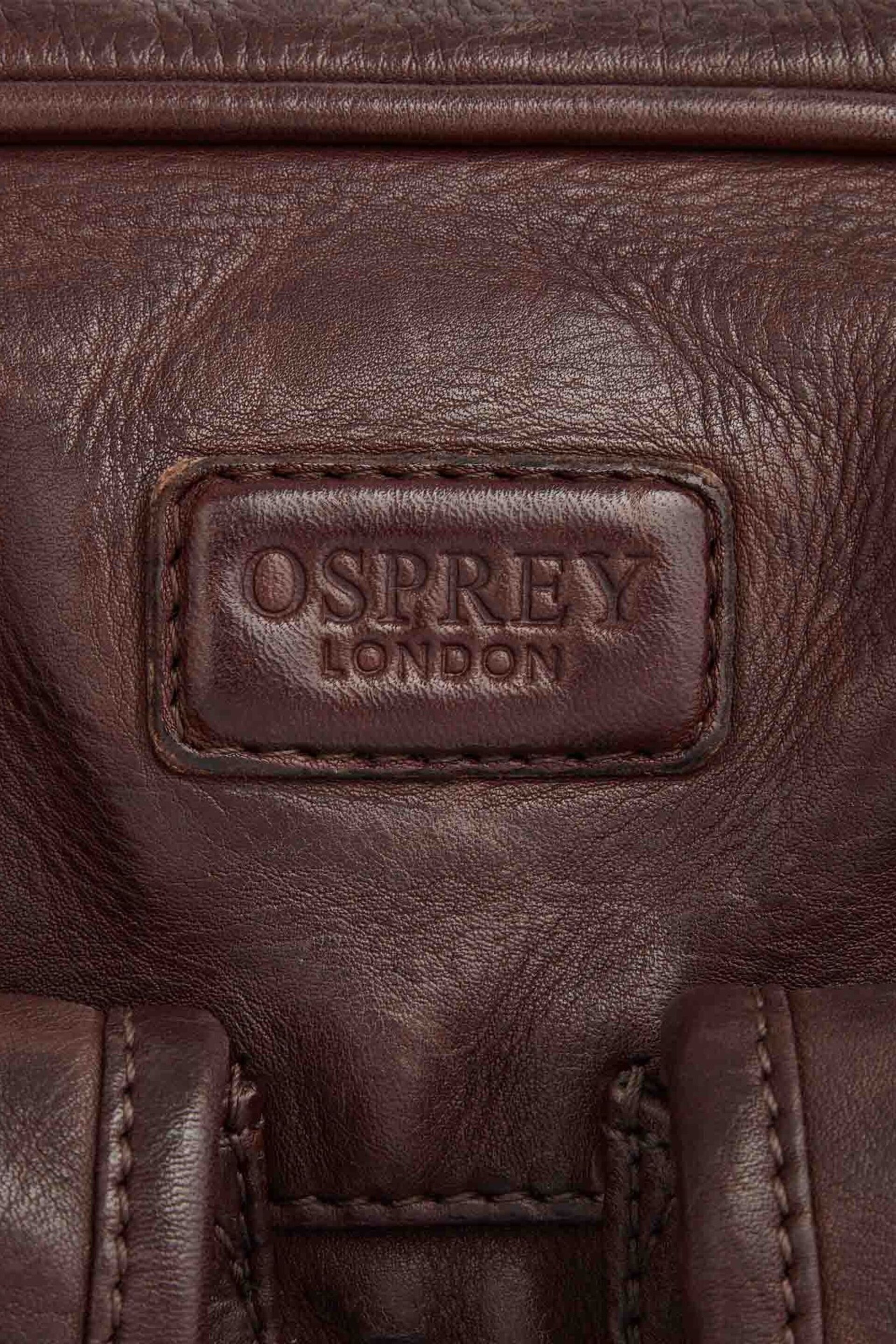 Osprey London Medium The Washed Leather Grip Brown Bag - Image 6 of 7