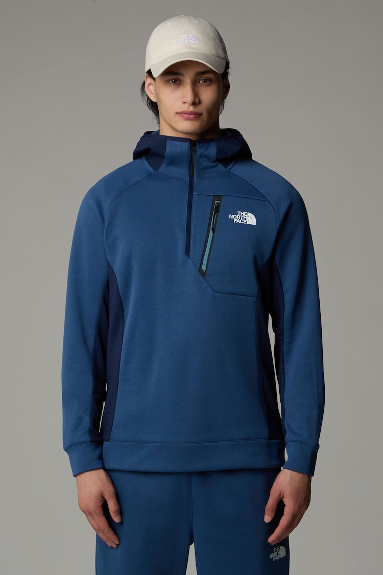 The North Face Blue Mens Mountain Athletic 1/4 Zip Fleece - Image 1 of 3