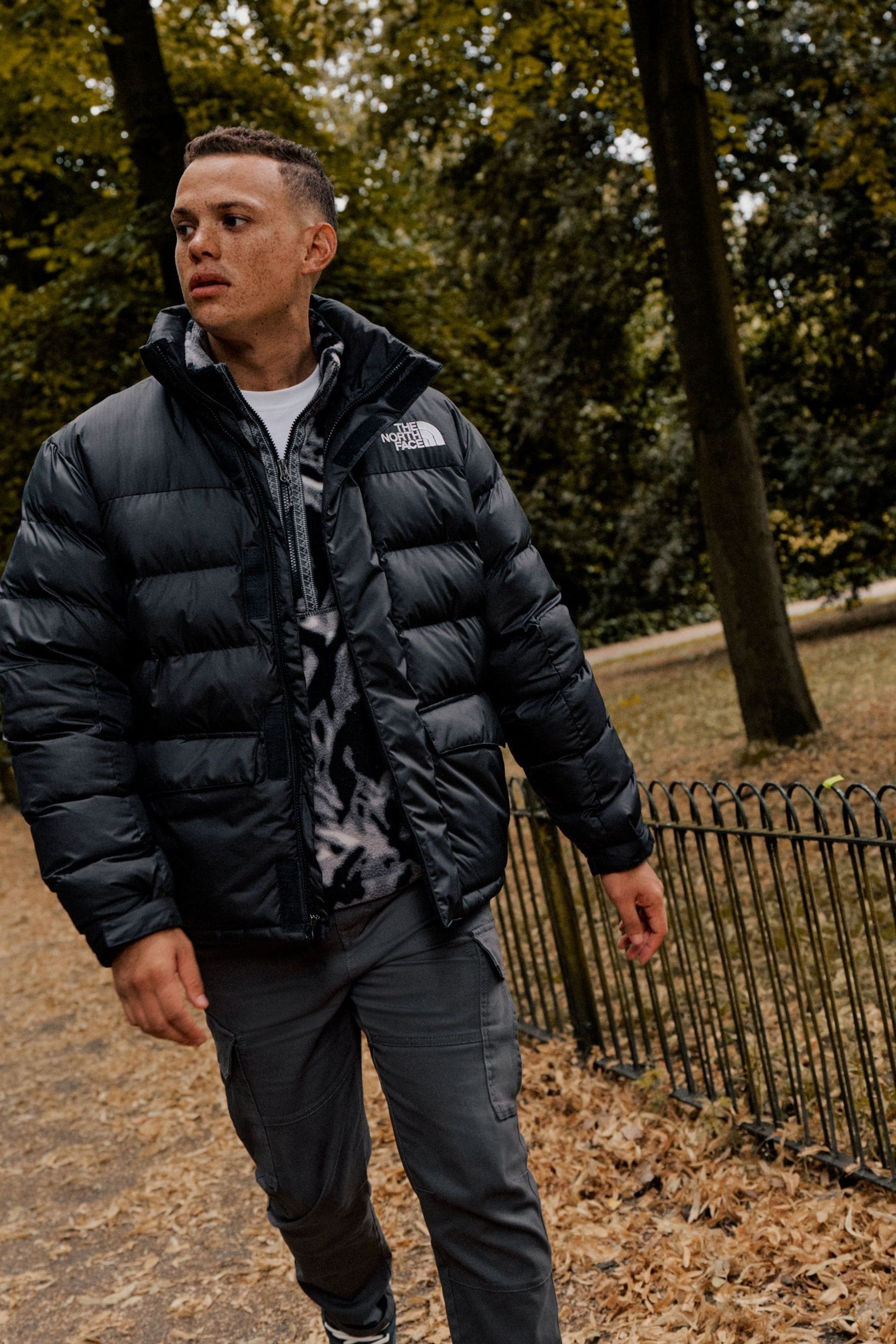 North face black mens coat online