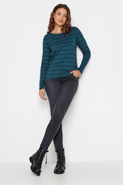 Long Tall Sally Blue Long Sleeve Stripe T-Shirt - Image 3 of 3