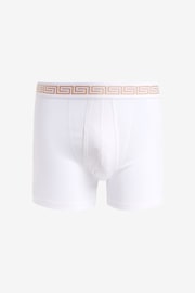 White Gold Pattern Waistband 4 pack A-Front Cotton Rich Boxers - Image 3 of 5