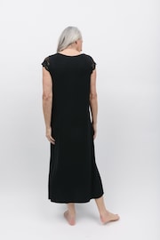Nora Rose Black Jersey Long Nightdress - Image 3 of 4