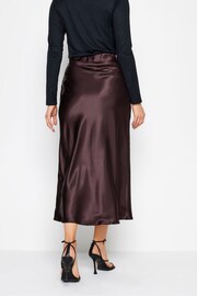 Long Tall Sally Red Bias Cut Satin Midi Skirt - Image 4 of 4