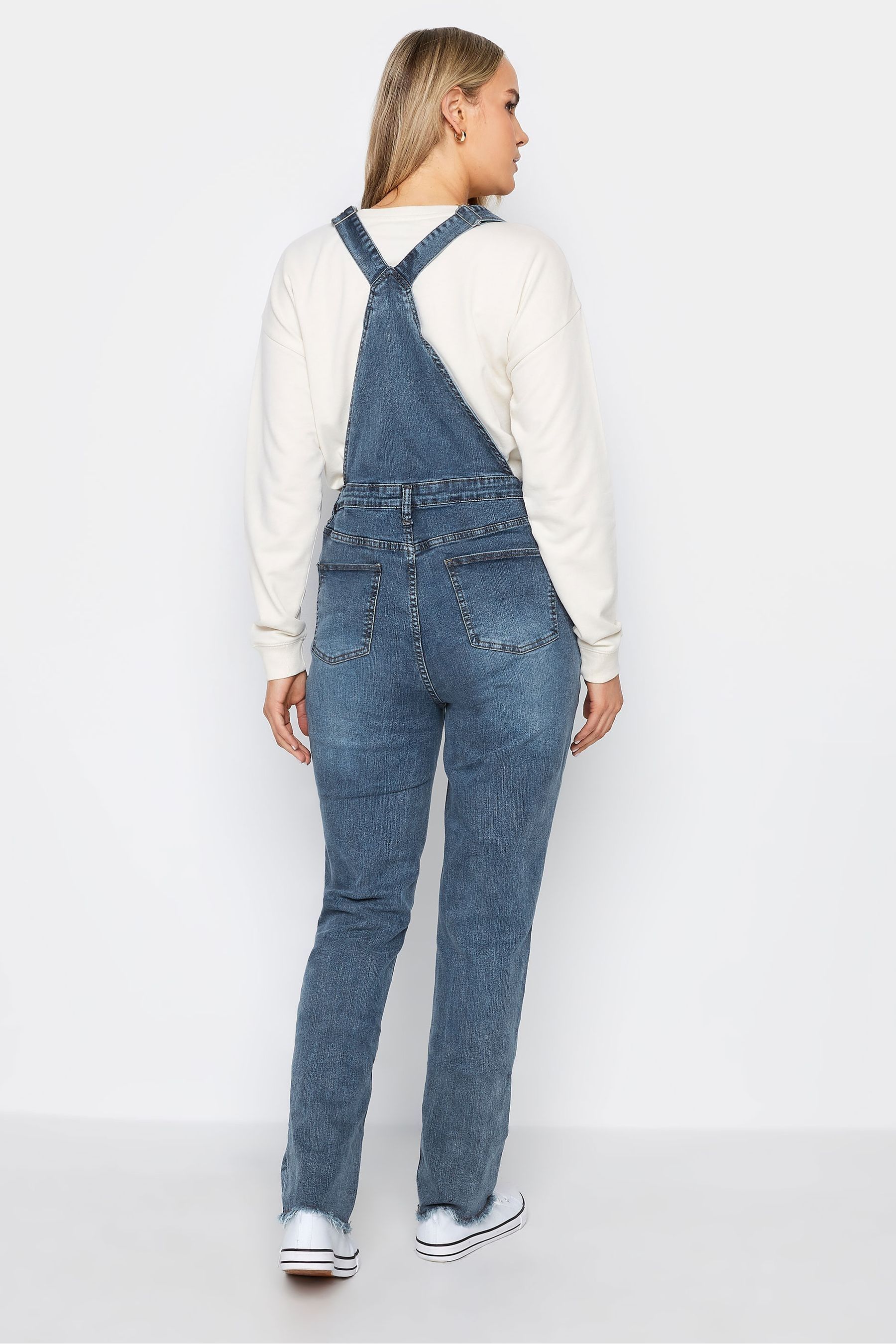Denim dungarees womens tall discount