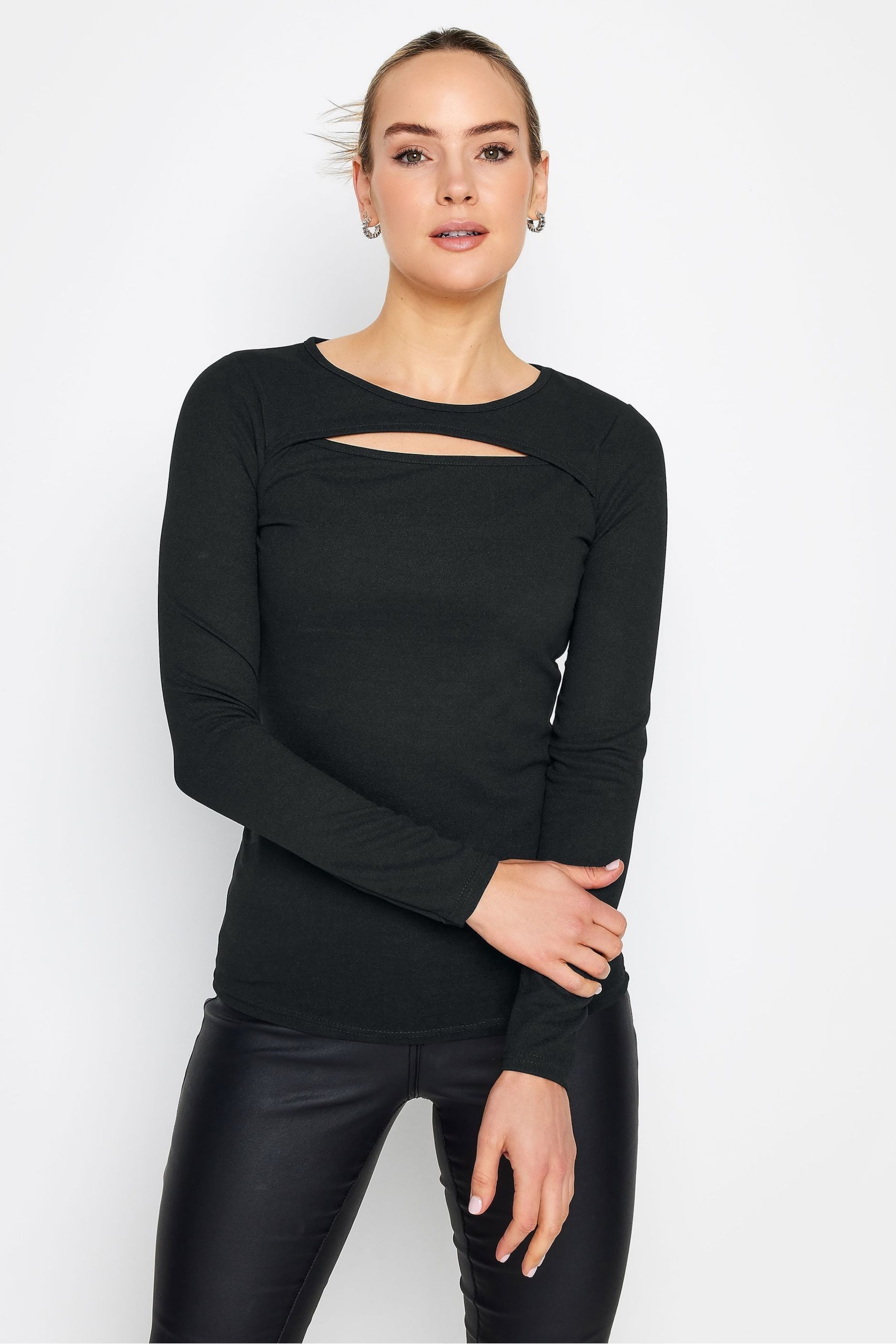 Long Tall Sally Black Cut Out Top - Image 1 of 4