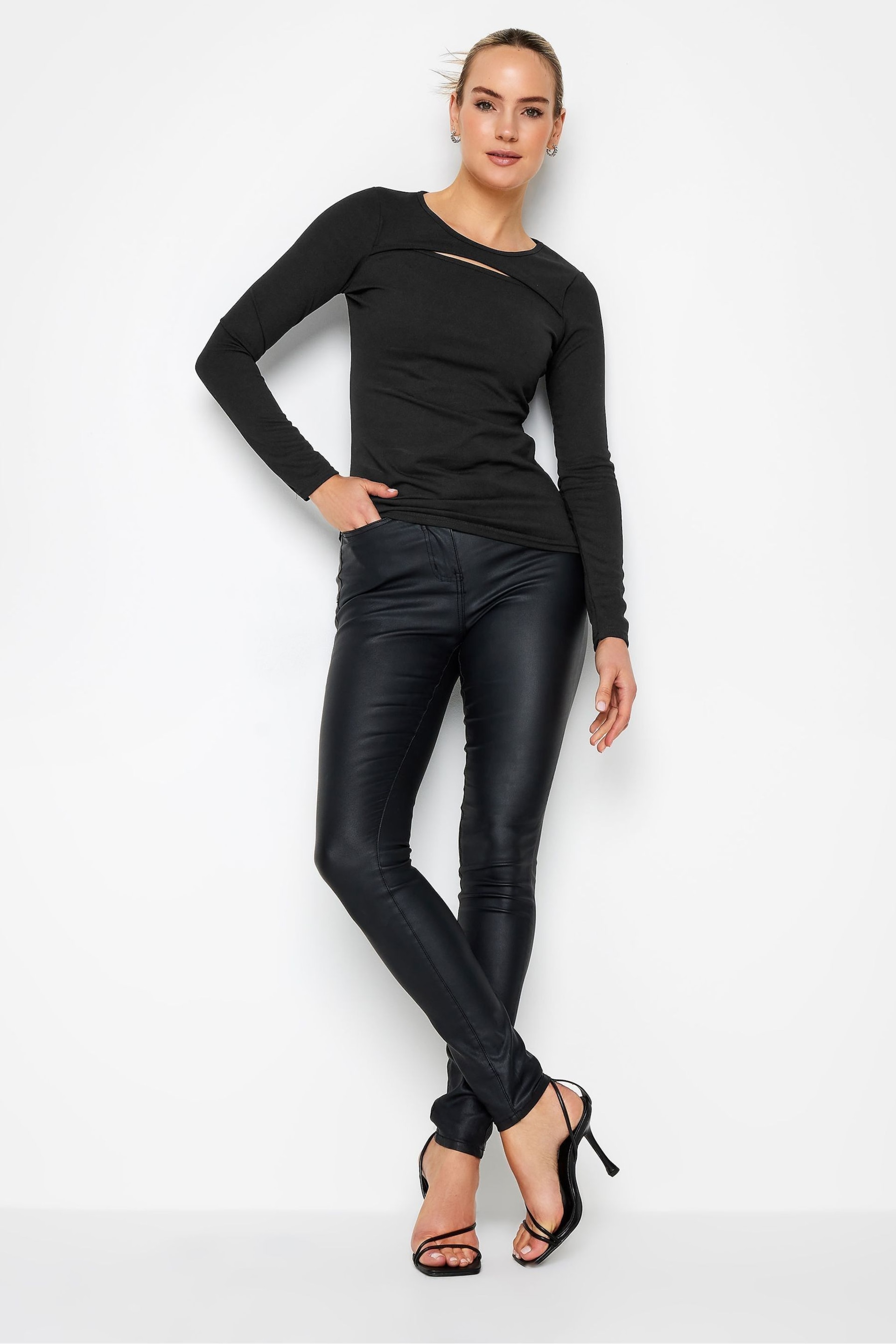 Long Tall Sally Black Cut Out Top - Image 3 of 4