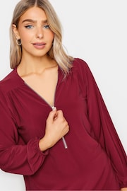 M&Co Purple Zip Front Bellow Sleeve Top - Image 4 of 4