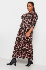 Yours Curve Black/Red Maxi Wrap Dress - Image 2 of 4