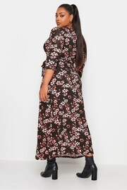Yours Curve Black/Red Maxi Wrap Dress - Image 3 of 4