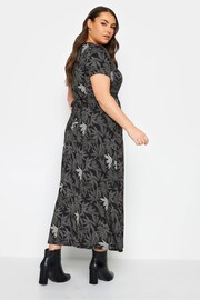 Yours Curve Black Grey Maxi Wrap Dress - Image 3 of 4