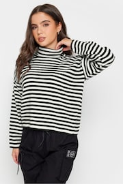 PixieGirl Petite Black Stripe Roll Neck Jumper - Image 1 of 4