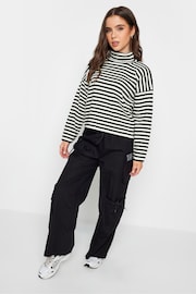 PixieGirl Petite Black Stripe Roll Neck Jumper - Image 3 of 4