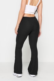 PixieGirl Petite Black V-Front Ribbed Flare Trousers - Image 2 of 6