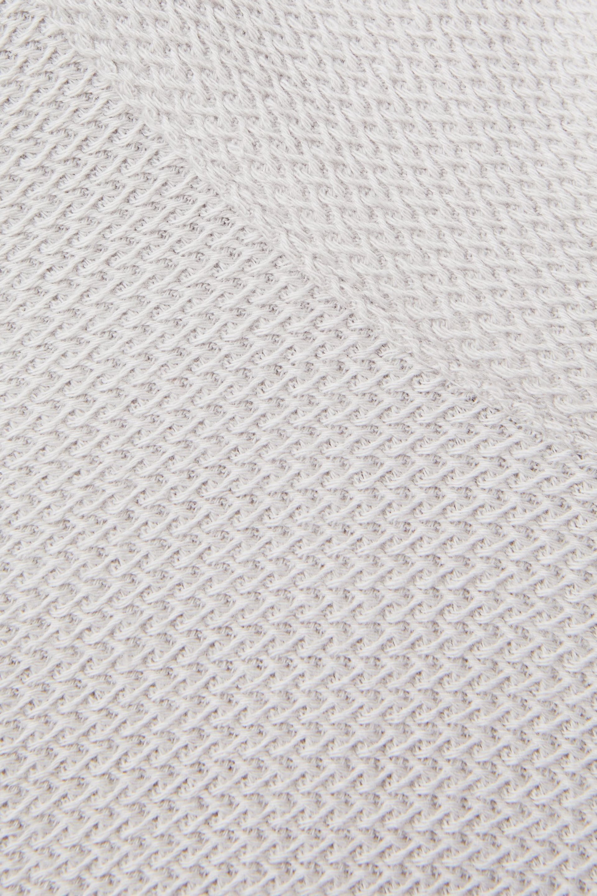 Reiss Silver Callum Textured Cotton Half-Zip Funnel Neck Top - Image 6 of 6