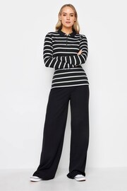 Long Tall Sally Black Polo Zip Up Long Sleeve Top - Image 3 of 4