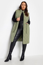 Yours Curve Green Midi Lightweight Gilet - Image 1 of 4