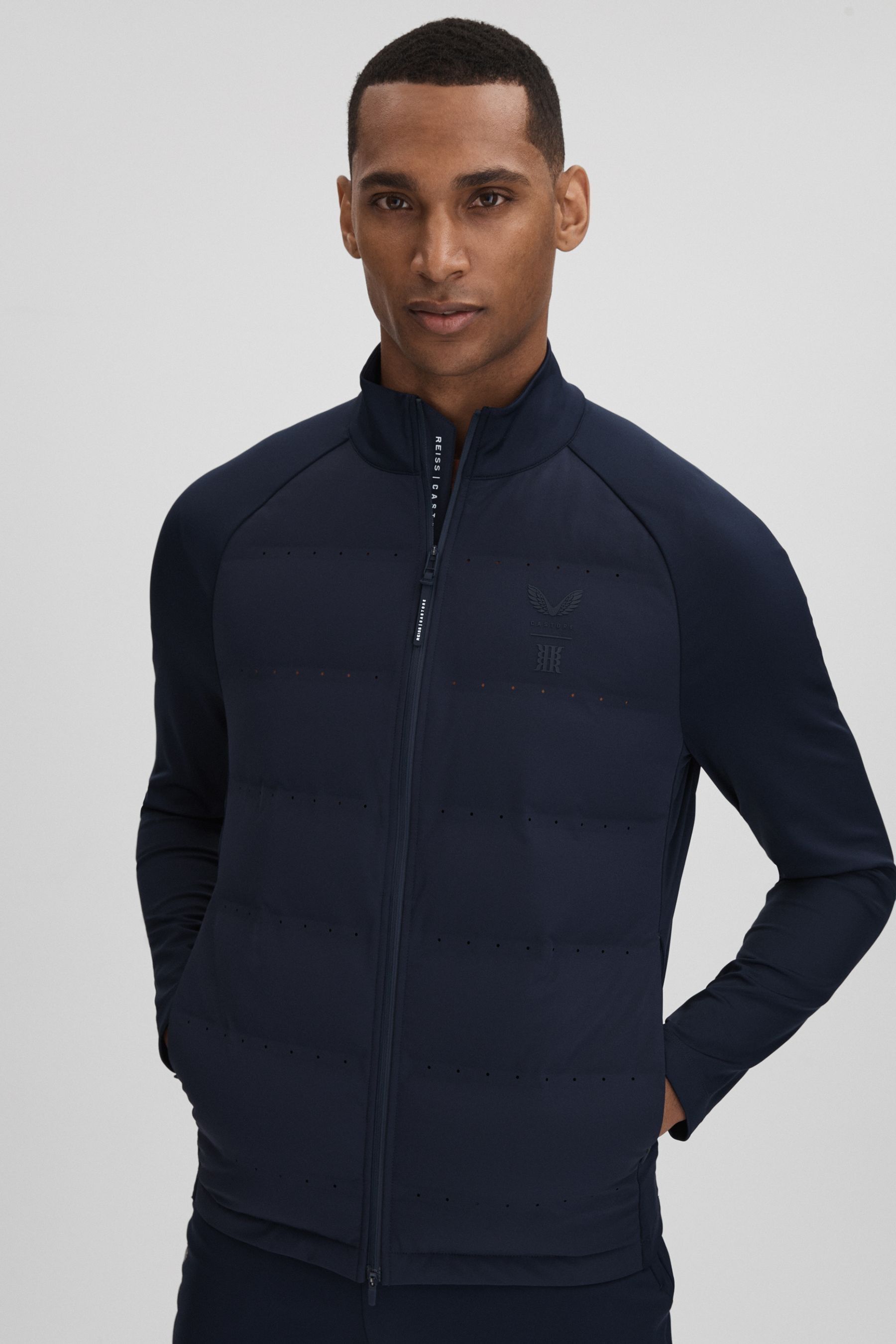 Buy Reiss Midnight Navy Cruze Castore Water Repellent Hybrid Quilted Jacket from Next Oman
