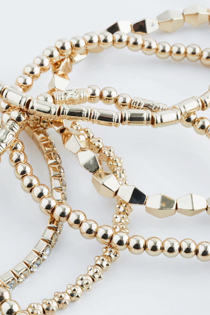 Gold Tone Sparkle Stretch Bracelets Pack - Image 4 of 4