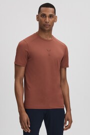 Reiss Rust Jax Castore Performance Crew Neck T-Shirt - Image 1 of 6