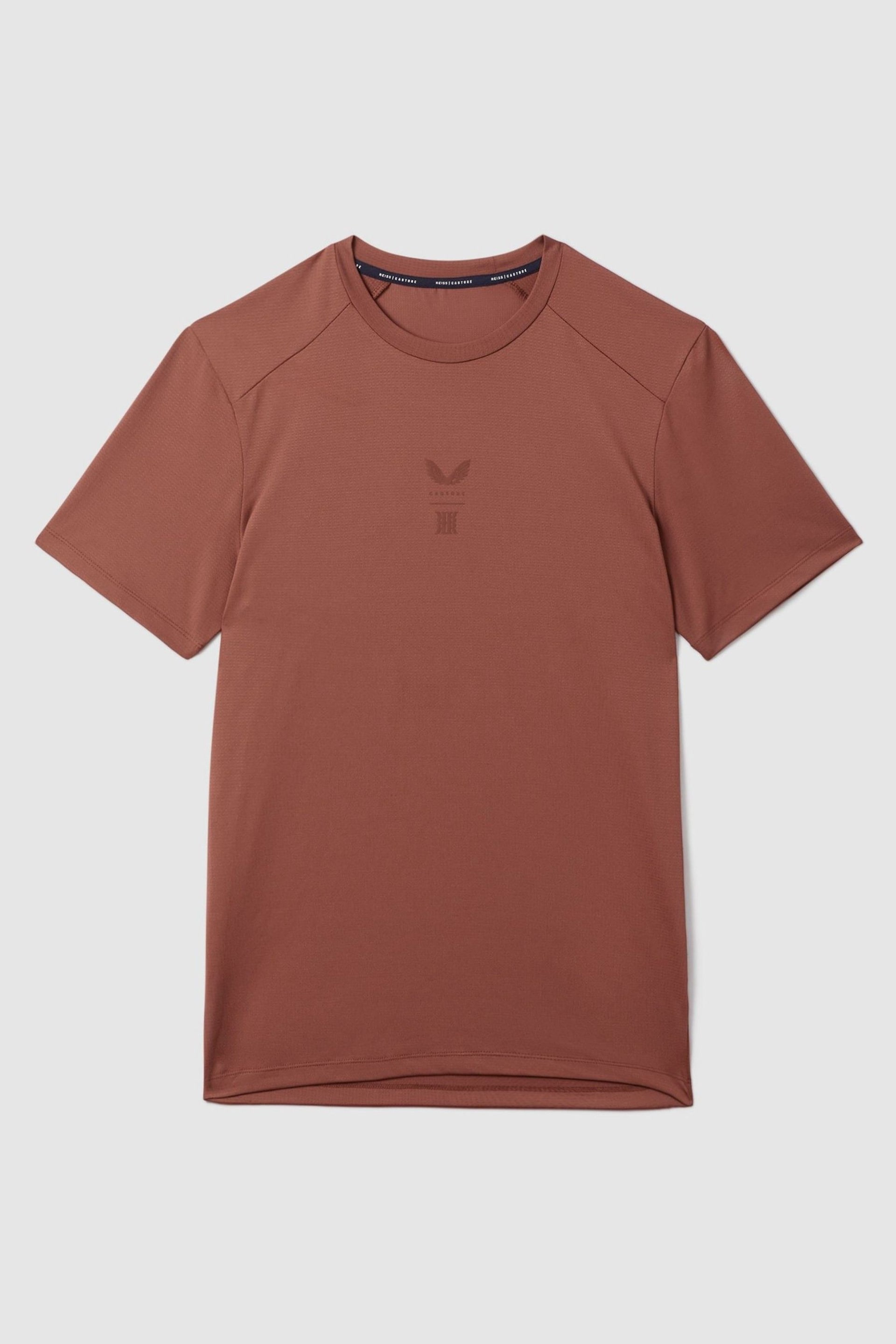 Reiss Rust Jax Castore Performance Crew Neck T-Shirt - Image 2 of 6