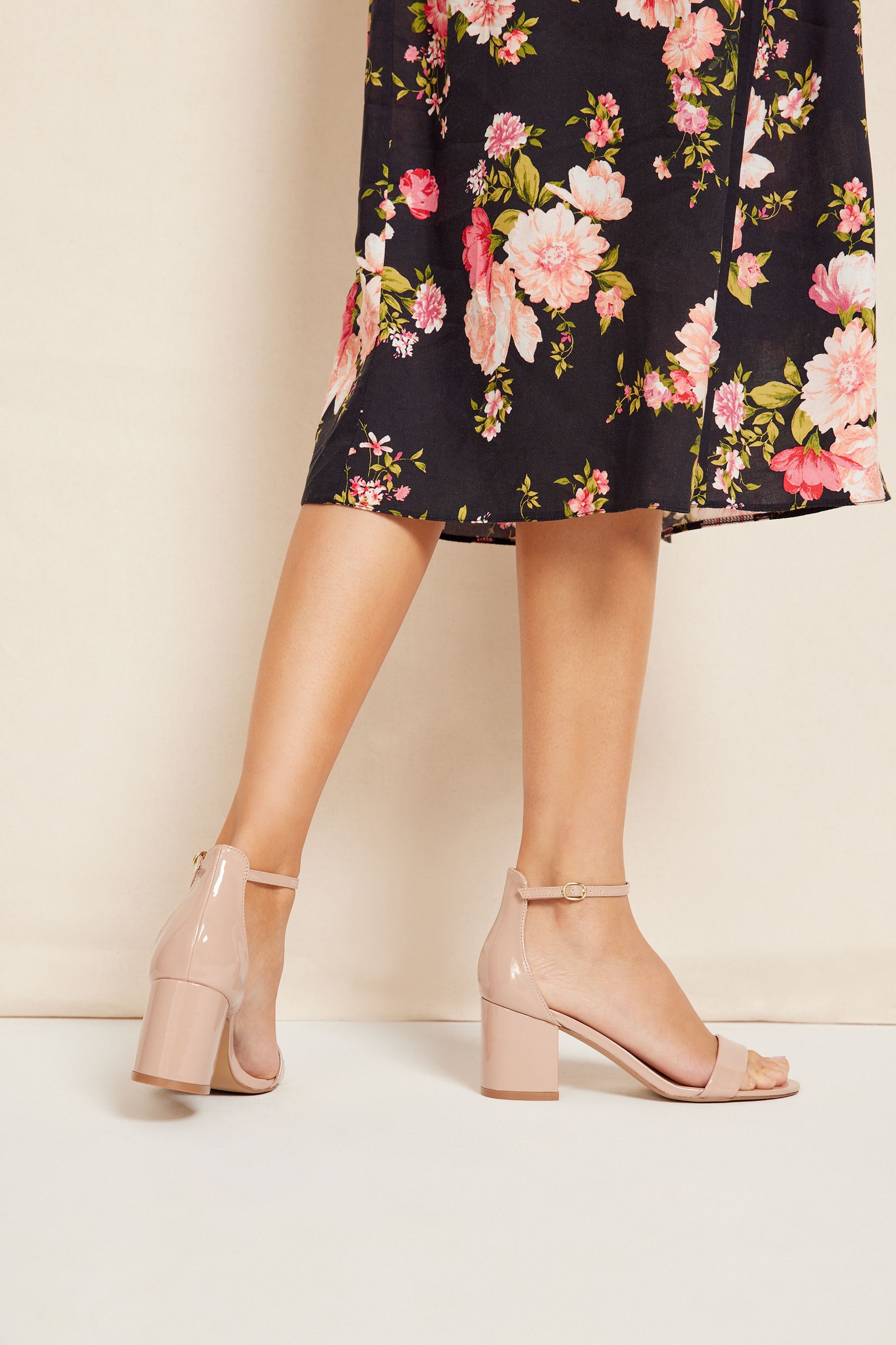 Nude floral heels top