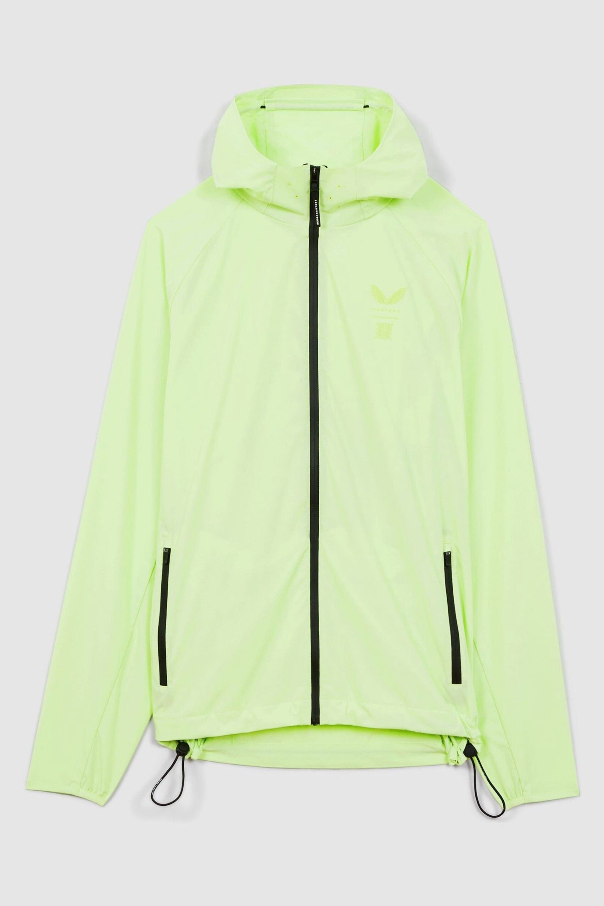 Reiss Iced Citrus Yellow Adler Castore Water Repellent Running Jacket - Image 2 of 9