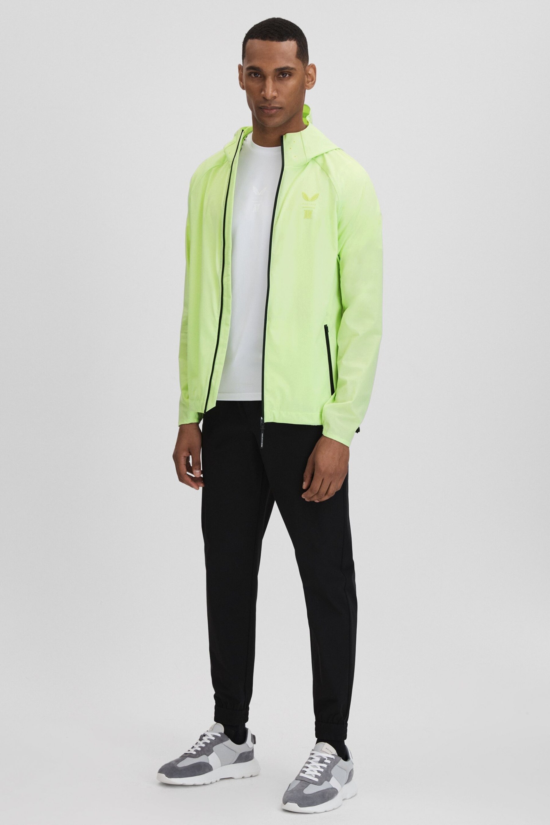 Reiss Iced Citrus Yellow Adler Castore Water Repellent Running Jacket - Image 3 of 9