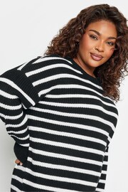 Yours Curve Black Drop Shoulder Narrow Stripe Jumper - Image 5 of 5