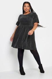 Yours Curve Black Peplum Frill Tunic - Image 1 of 4