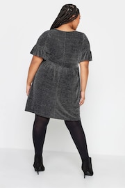 Yours Curve Black Peplum Frill Tunic - Image 2 of 4