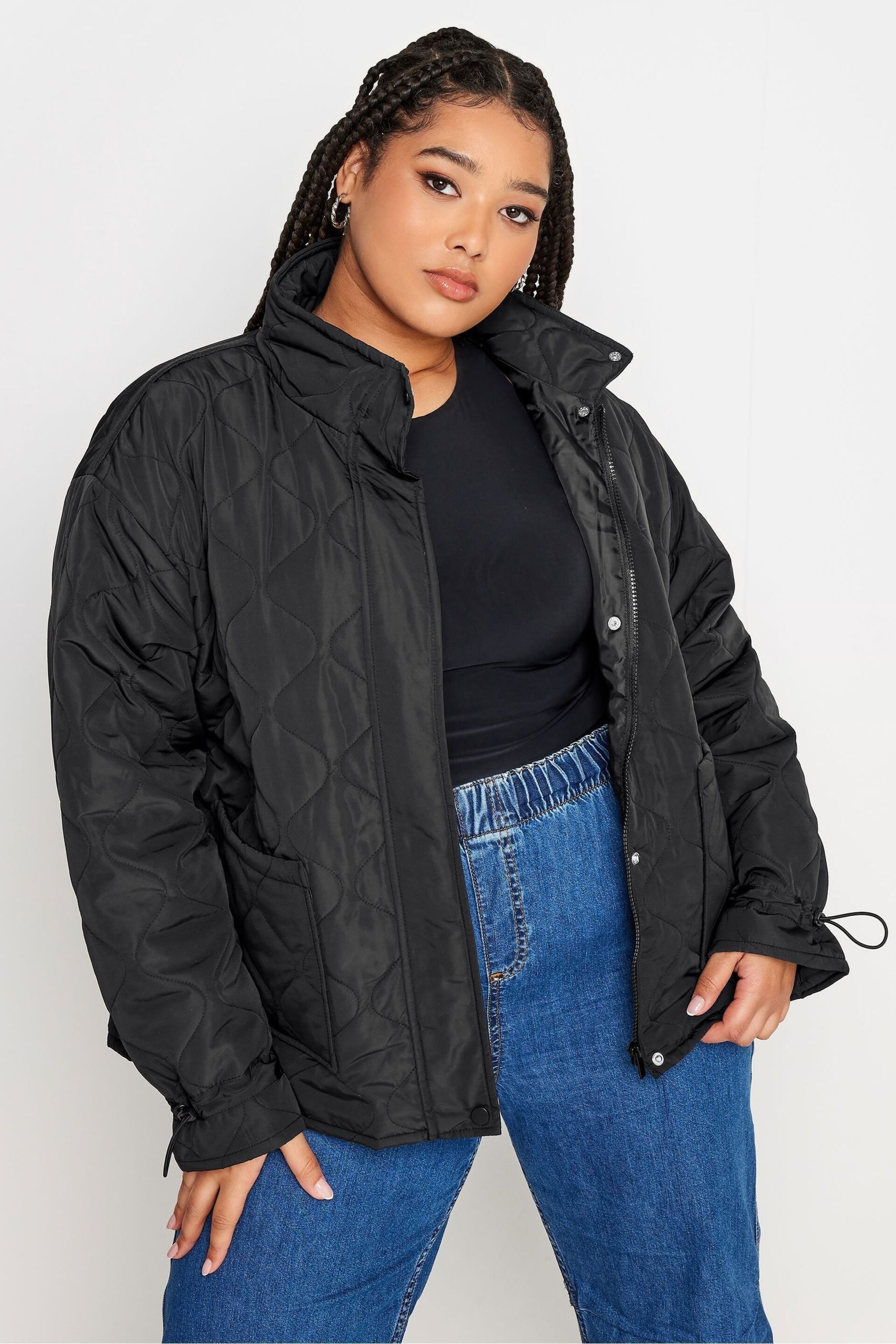 Yours Curve Black Short Onion Jacket - Image 1 of 4