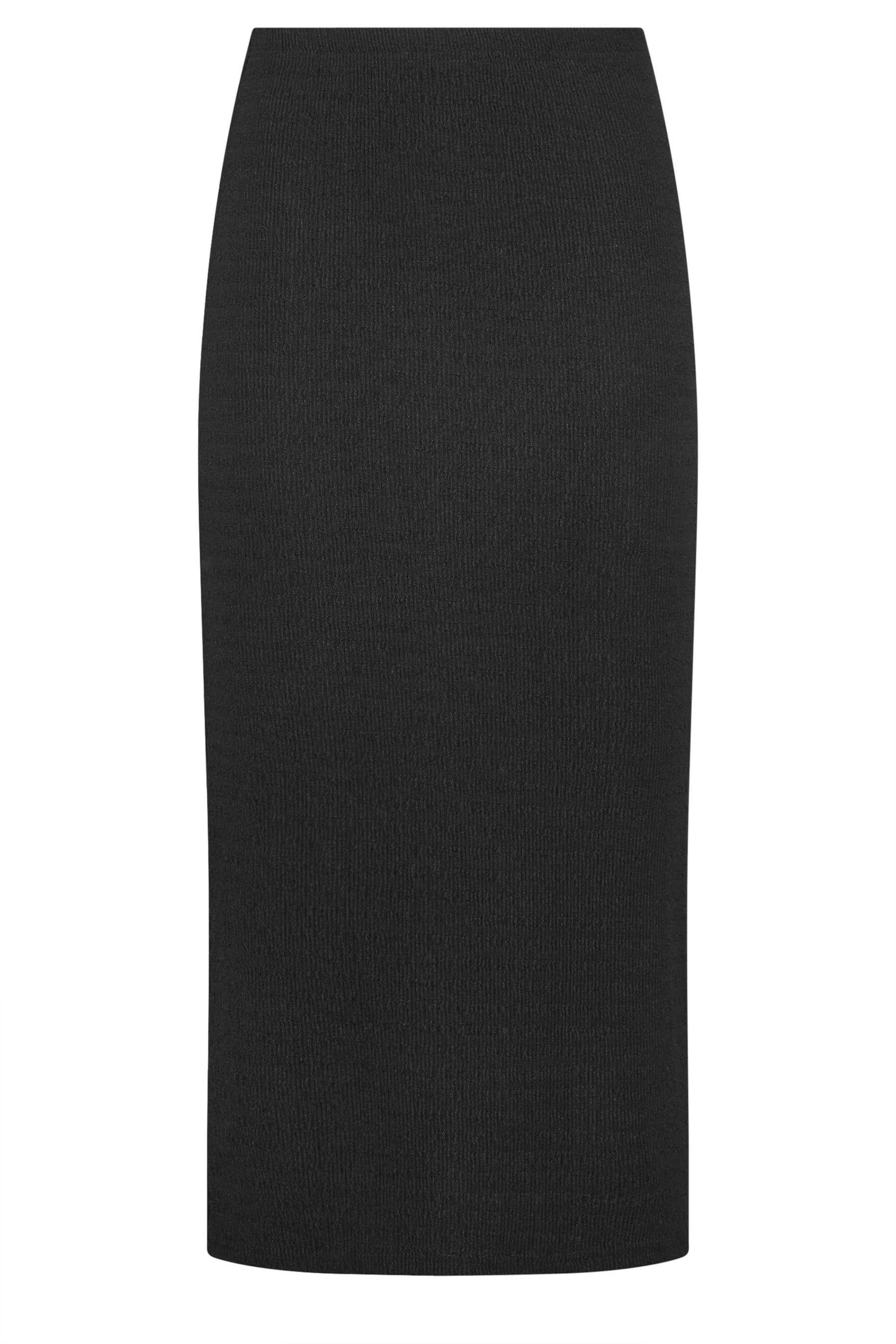 Long Tall Sally Black Textured Midi Skirt - Image 4 of 4