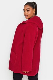 Yours Curve Red Teddy Hooded Jacket - Image 3 of 4