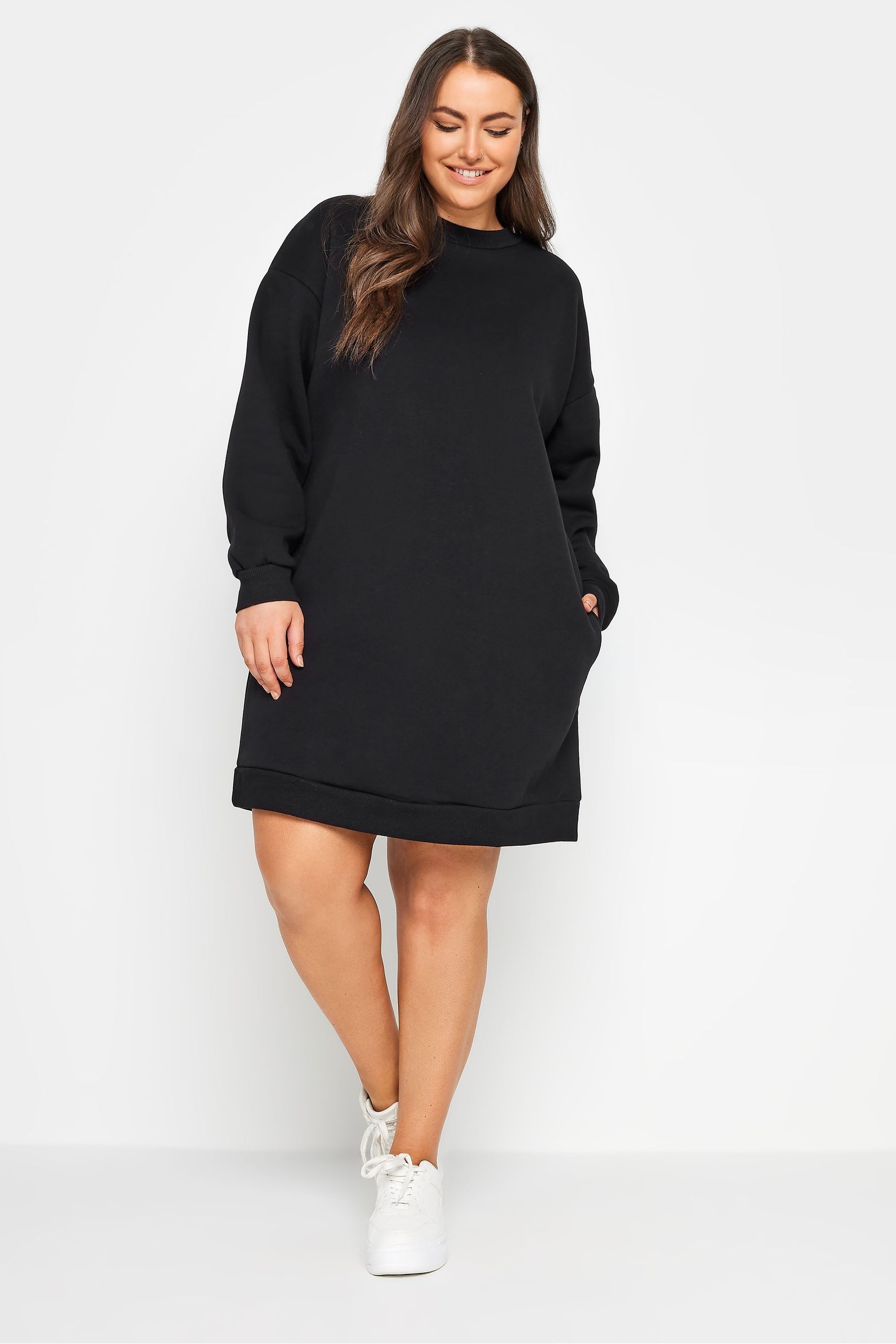 Yours Curve Black Sweat Tunic Dress