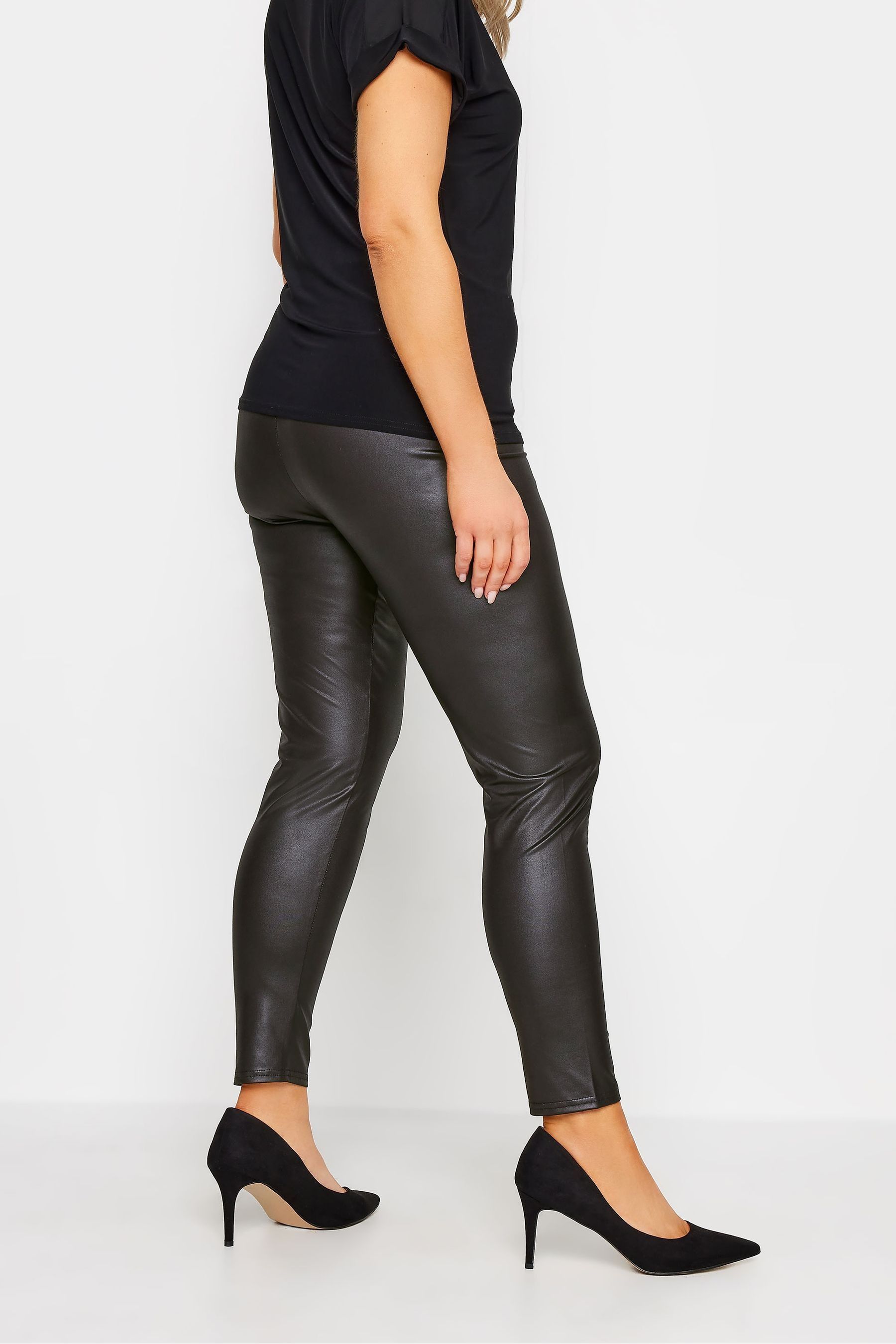 Black wet look jeggings deals