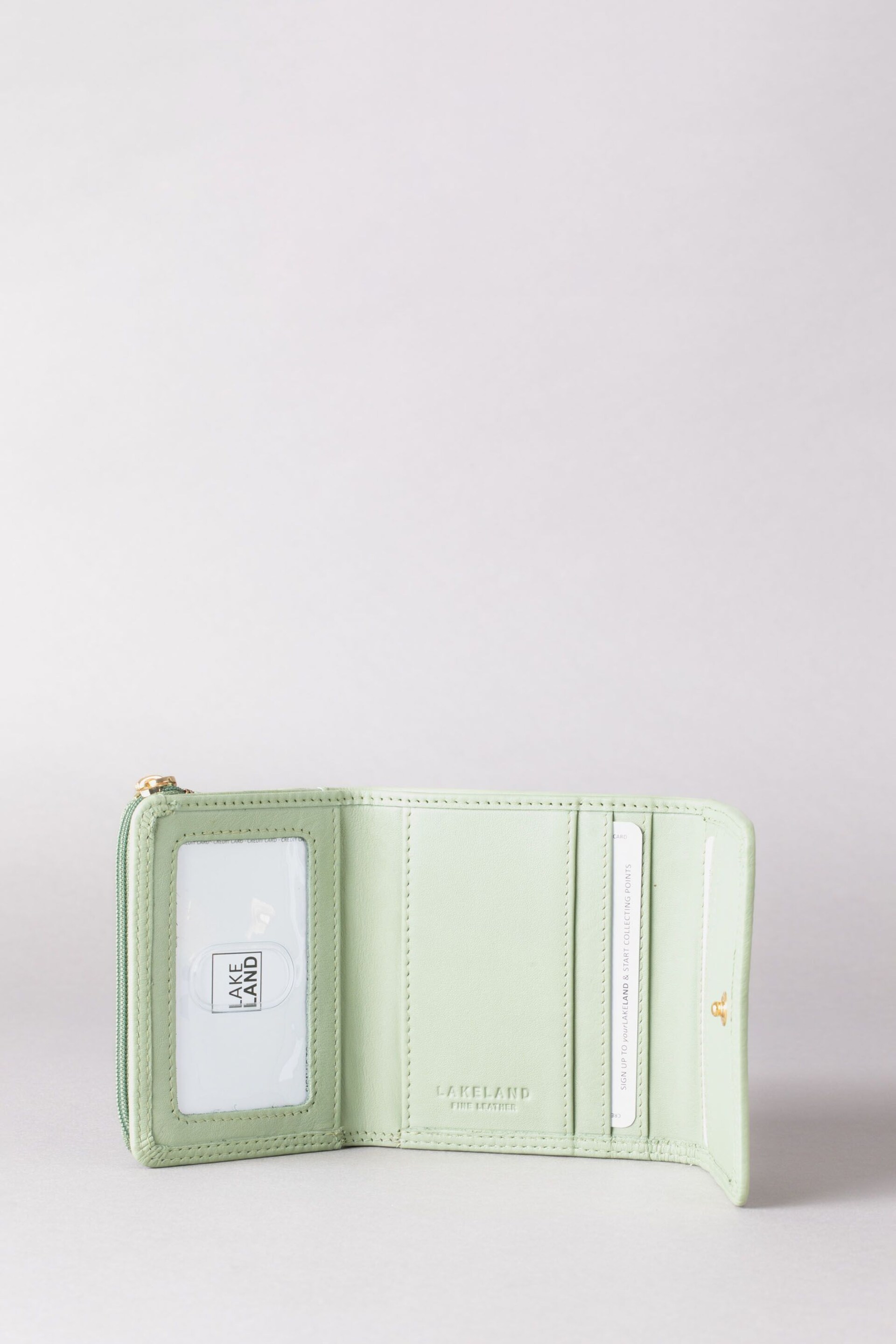 Lakeland Leather Green Small Leather Flapover Purse - Image 3 of 4