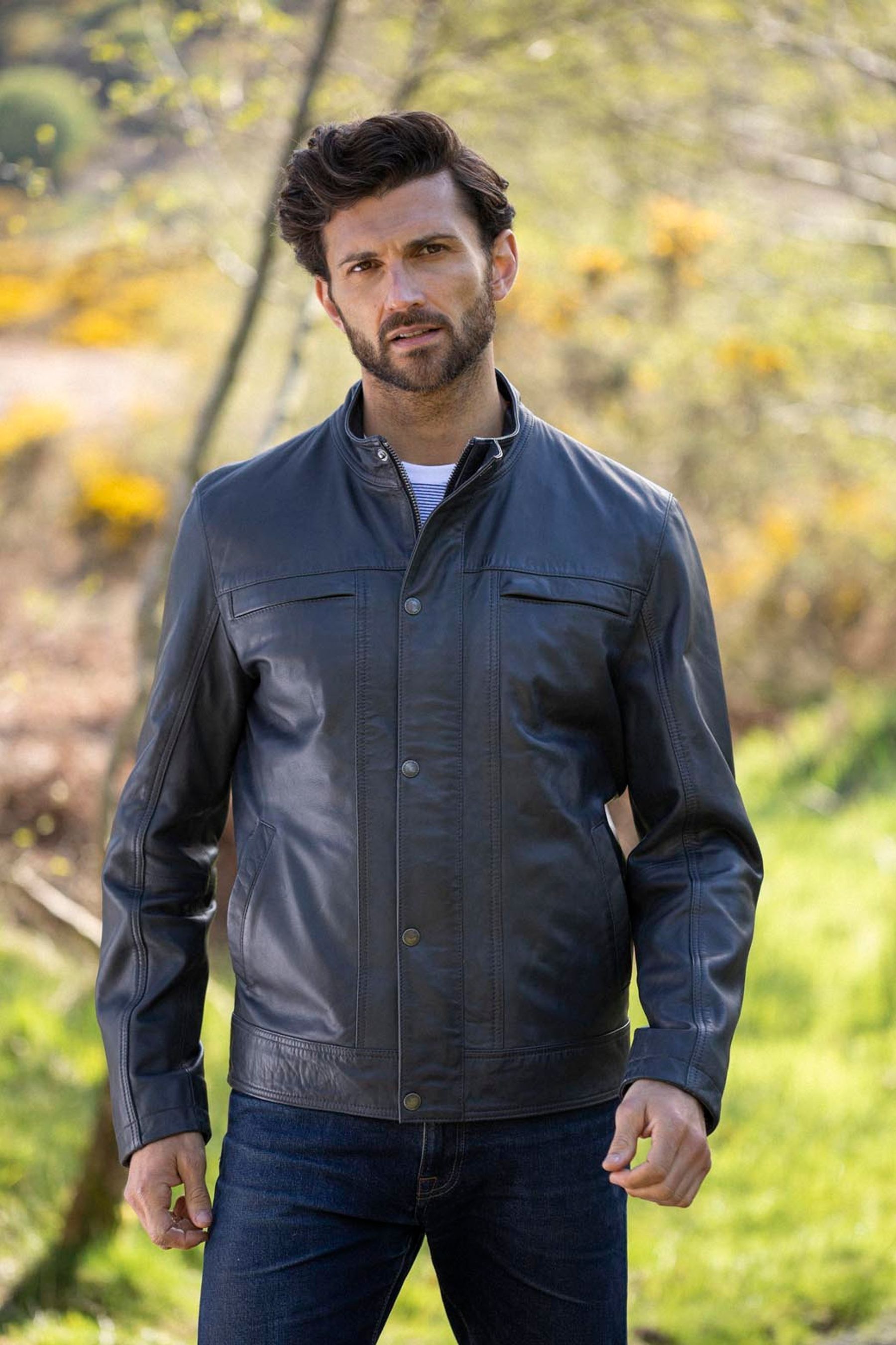 Buy Lakeland Leather Blue Latrigg Leather Jacket from Next Luxembourg