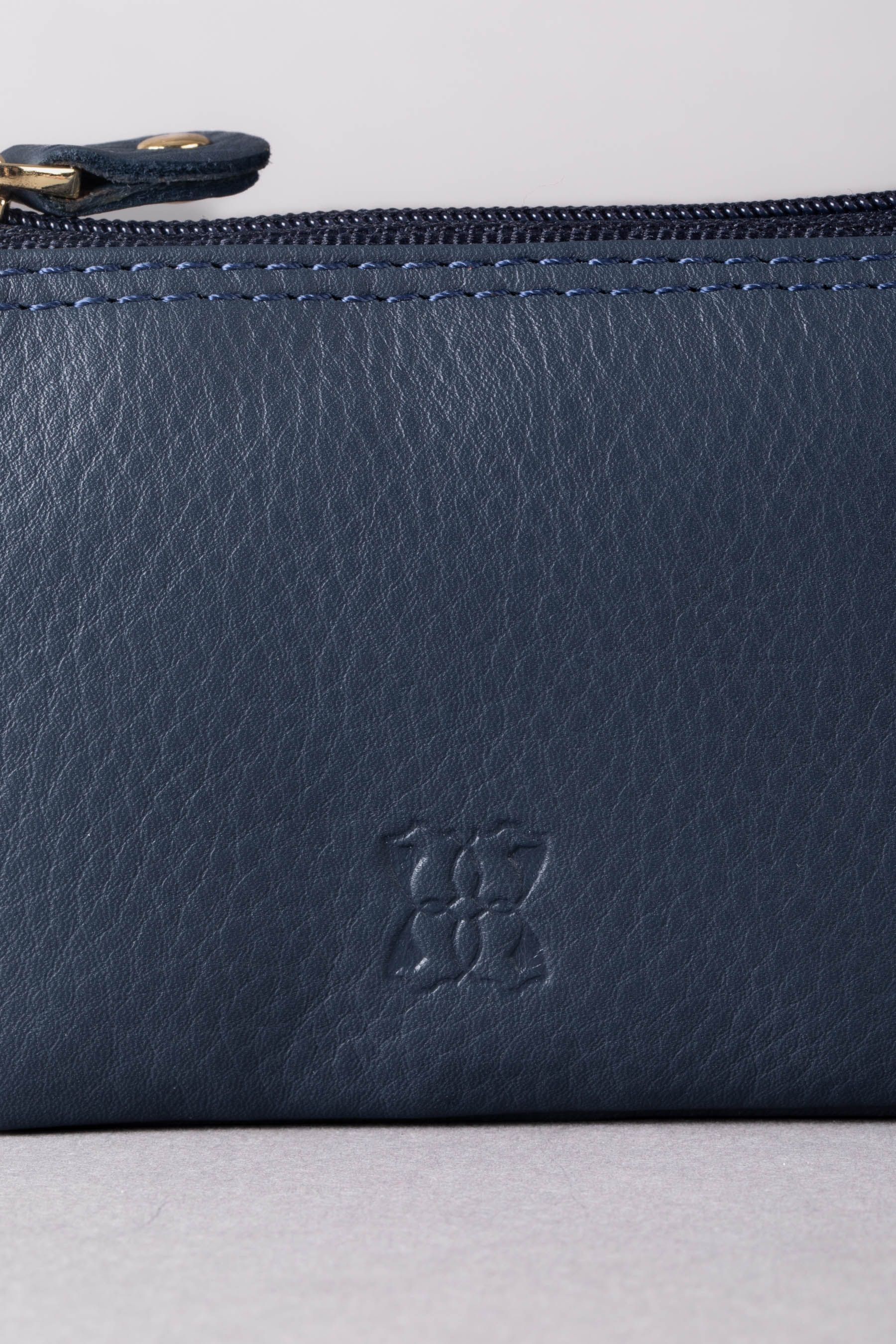 Lakeland Leather Navy blue Multi Pocket Coin Purse